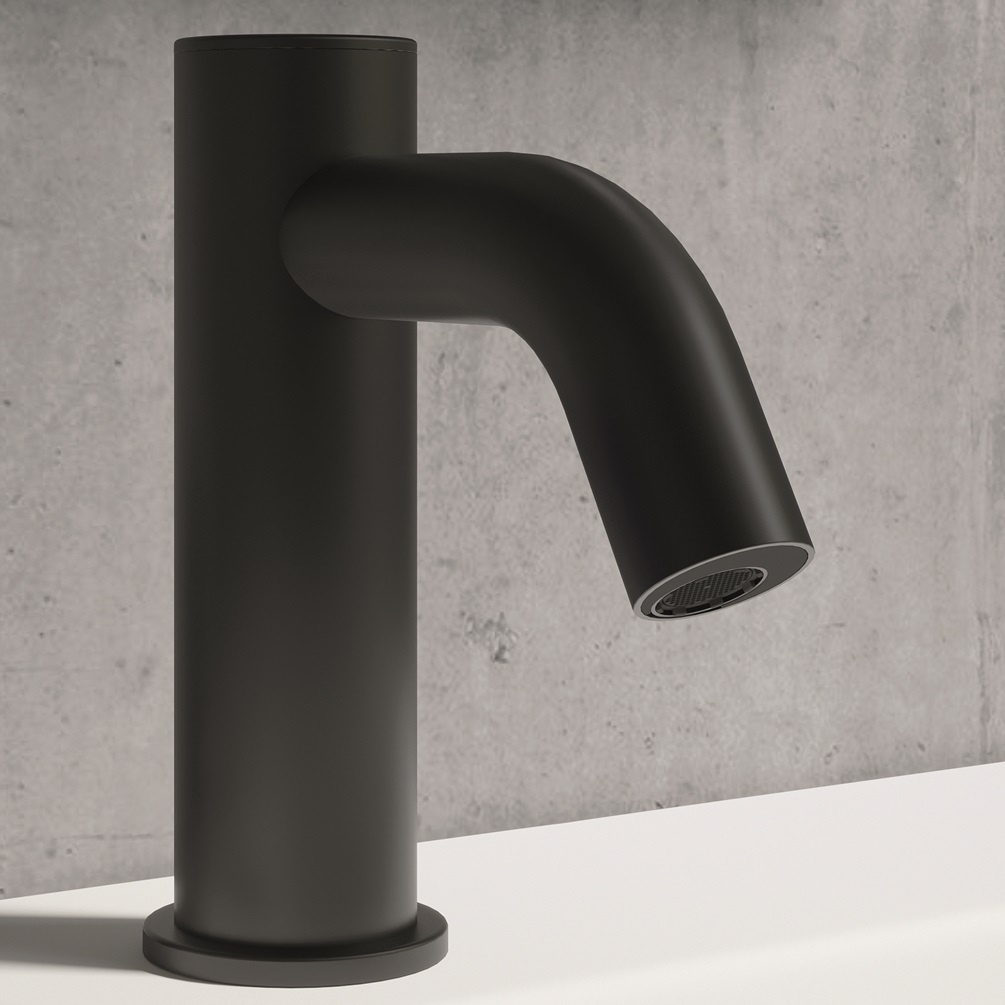 Product lifestyle image of Crosswater MPRO Sensor Matt Black Monobloc Basin Tap PROX110DNM